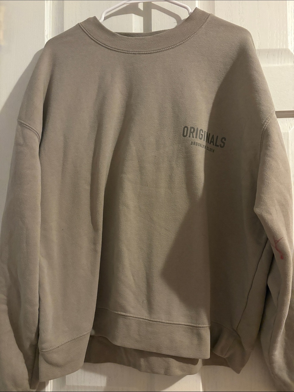 Brooklyn Cloth Taupe Crewneck Sweatshirt with 'Originals' Chest Print
